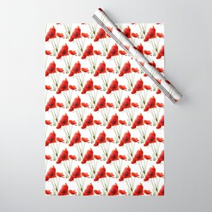 Delicate Red #Poppies Repeat Pattern #WrappingPaper #taiche #Society6 #wrappingpaper #wrapping #giftwrap #packaging #giftwrapping #gifts #gift #wrappingpresents #stationery #wrappinggifts #giftwrappingideas society6.com/product/delica…