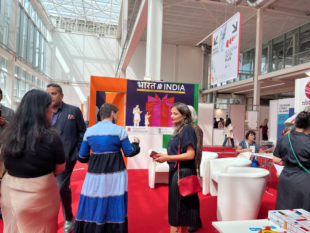 The INDIA Stand at Bologna Book Fair (08-11 April 2024) was inaugurated today by Mr Subbu Ramesh, Second Secy (Embassy of India, Rome) @IndiainItaly, and Ms @jacksthomas, Guest Director @bolognabookplus, in the presence of Ms @kanchan_ed, Head Exhibitions @nbt_india, and other…