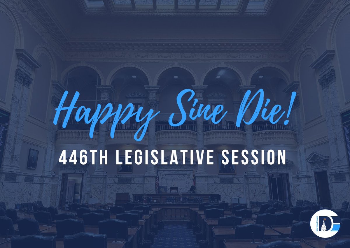 Happy Sine Die from the MD House Dems! Today is the last day of the 2024 Legislative Session, and we still have a lot of important bills to get across the finish line before midnight. Watch us live throughout the day HERE: mgaleg.maryland.gov.