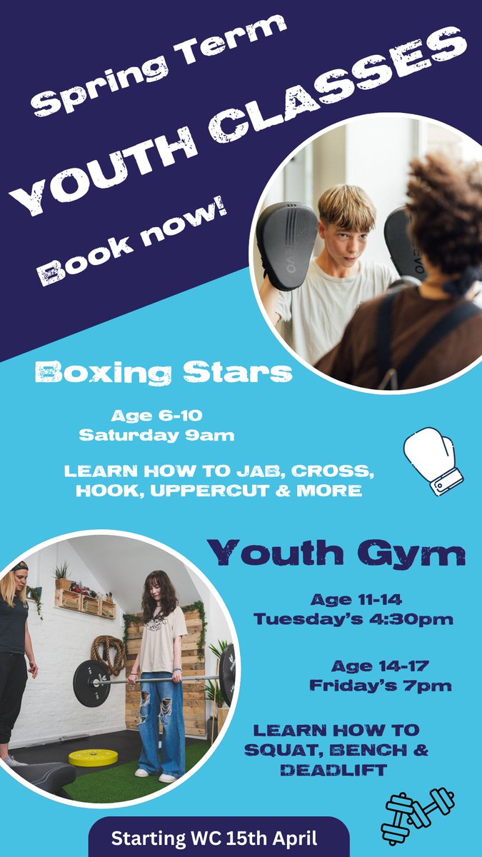 Our Friends over @PtTheproject have released their Spring Term Youth classes 🥊🏋️Check the flyer below and head to their website for more information👇 theprojectpt.com