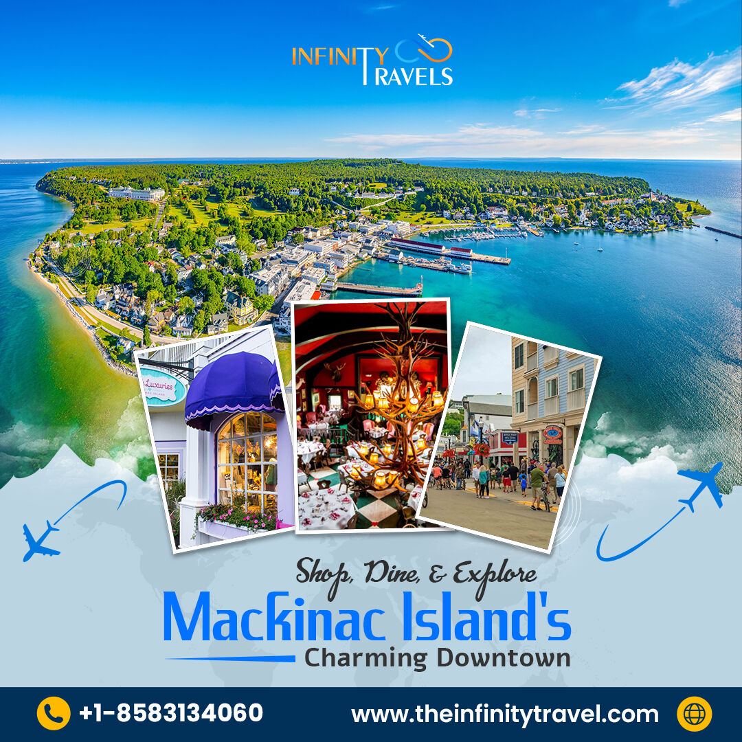 Escape to the timeless allure of Mackinac Island with Infinity Travels.⛰️✈️ Let us be your guide to this enchanting destination, where history, natural beauty, and adventure await. Contact us today! #MackinacIsland #MackinacIslandTour #InfinityTravels #FlyWithUs