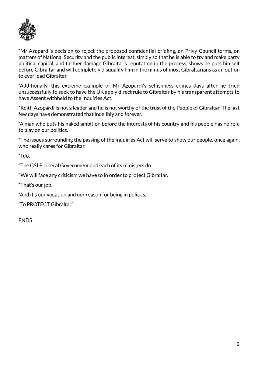 I welcome the start of the McGrail Inquiry which means the reality of events can now be seen and end speculation. We will continue to cooperate with the Inquiry in doing its work. By rejecting our offer of a private briefing, Mr Azopardi has shown he cannot lead our nation.