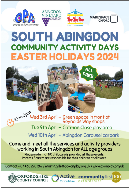 Great to see @OxonPlay sharing the latest report on their Community Street Play Project in Abingdon!📰 Also looking ahead to what's left in their Easter Holidays Community Activity Days!🐣