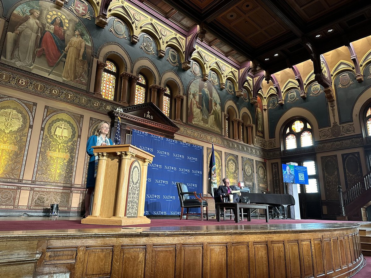 US ambassador Julianne Smith opens @Georgetown #NATO conference, assuring us that the alliance is relevant, resilient, and ready @USAmbNATO
