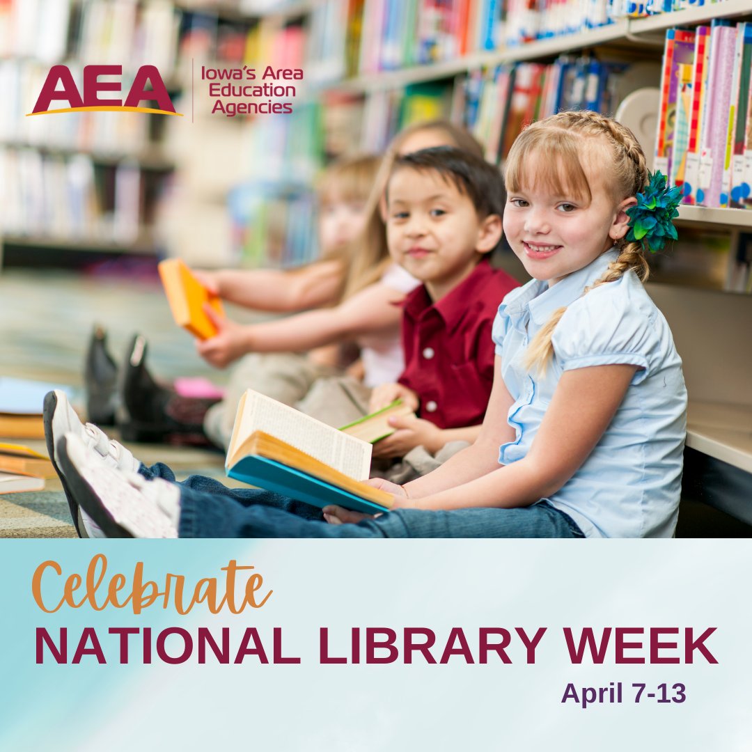 Join us as we celebrate National Library Week! A special thank you to all Media Librarians across the state who help students to discover the wondery of reading and discovery! #iaedchat #iowaaea #nationallibraryweek