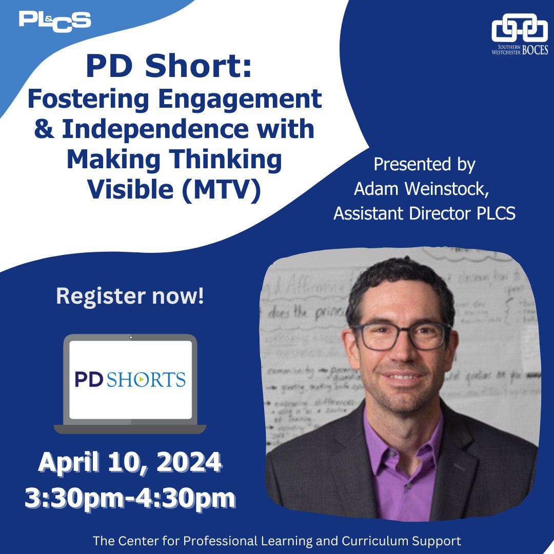 We know you want your MTV! 😁 😉 Register now for Fostering Engagement & Independence with Making Thinking Visible (MTV). mylearningplan.com/WebReg/Activit… #swbocesplcs #plcspdshort