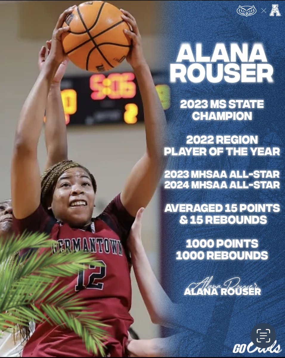 Just Built Different🤷🏽‍♀️. Champion! AAC Ready. Terrific high school career but just getting started @alanaR_12! She gonna eat y’all😤 tune in👀! #paradisebound #9weekcountdown