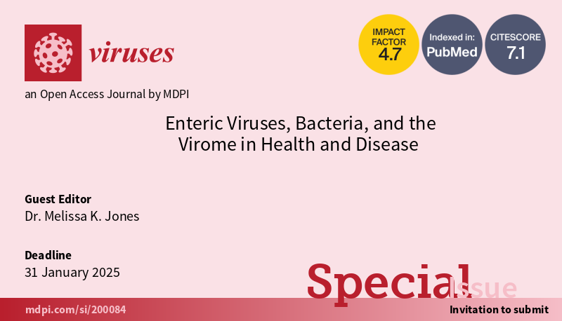 Ready to showcase your research? 🌟 Submit it to our new special issue: 'Enteric #Viruses, #Bacteria, and the #Virome in Health and Disease,' guest edited by Dr. Melissa K. Jones from the University of Florida 👉Details here: mdpi.com/journal/viruse…