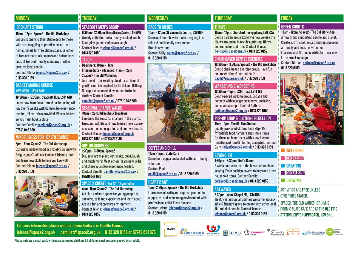 @space2leeds has lots going on this Spring. Check out all these amazing activities, courses and groups! @OldFireStaLS9