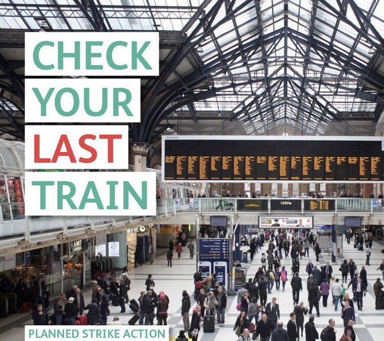 Please don't get left behind tonight @greateranglia routes that are running today will finish earlier than normal because of the ASLEF strike