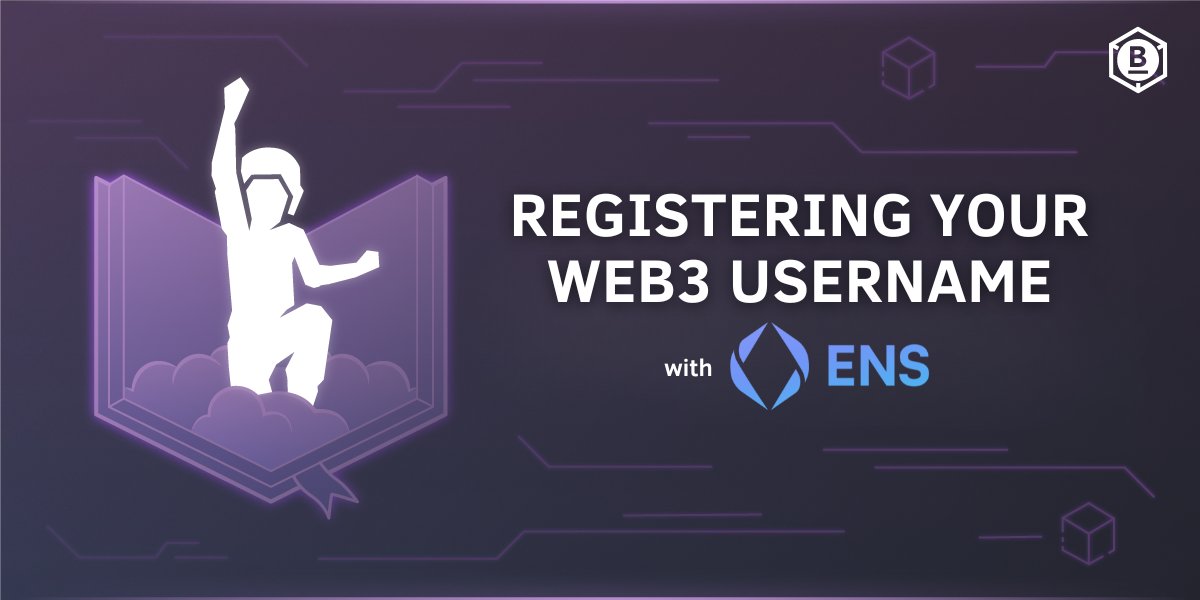 📖 NEW EXPLORER'S HANDBOOK ENTRY 📖 Registering Your Web3 Username with @ensdomains Begin crafting your onchain identity with this beginner's guide to ENS - Ethereum Name Service ⛓️ Explore & Collect: app.banklessacademy.com/lessons/regist… Authors ✍🏼 @estmcmxci @Tetranome