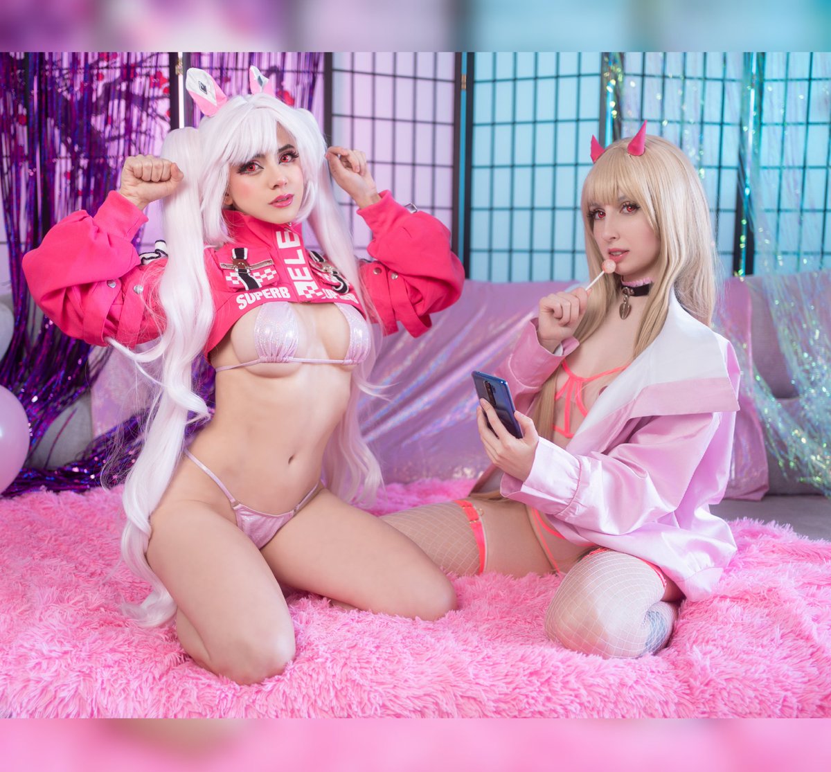 Alice x Viper! My first NIKKE cosplay with @ChaiCopito 💖 Will you join these babes pajama party?