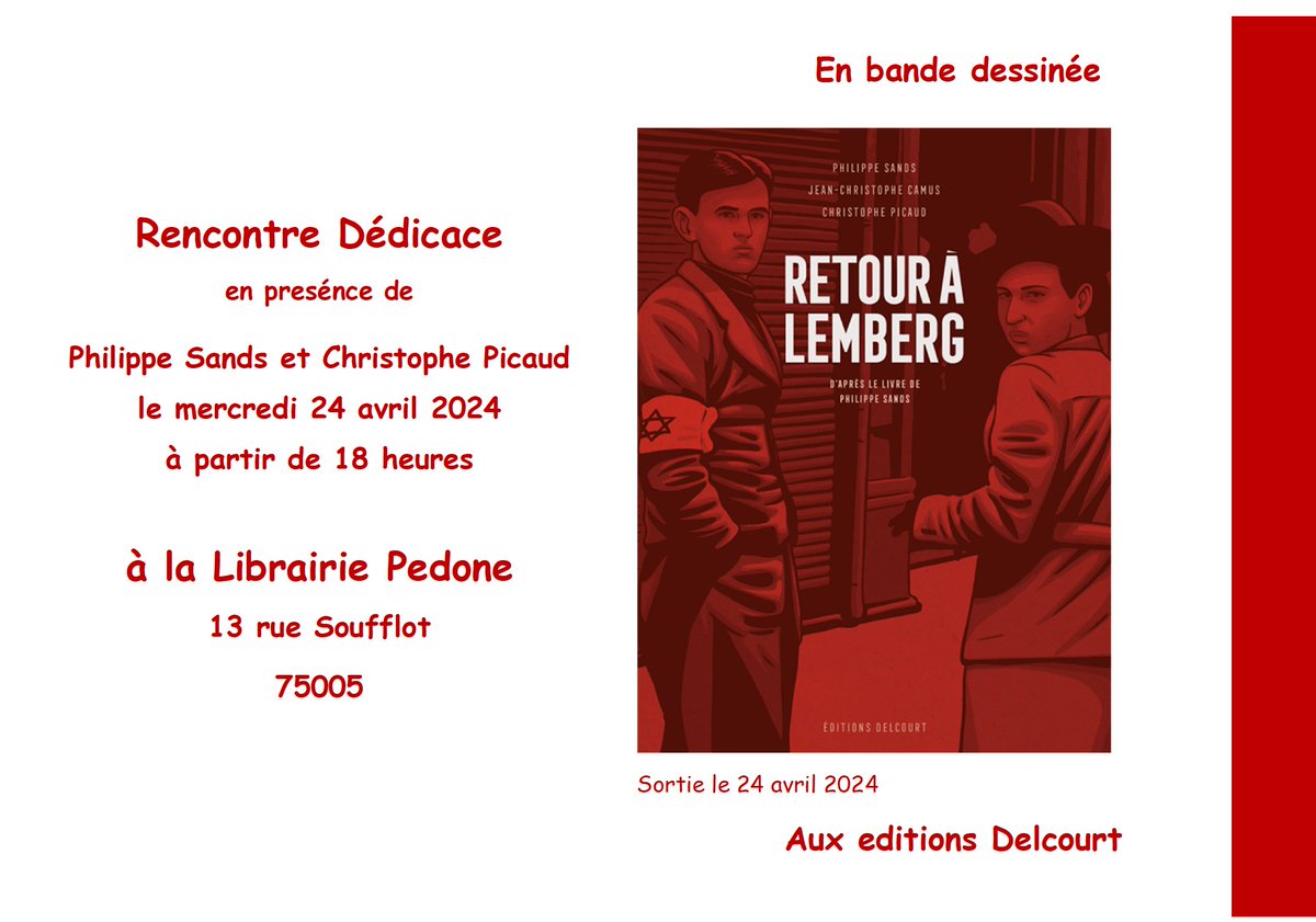 #RetourALemberg @DelcourtBD with Christine Picaud (#EastWestStreet) , la bande dessinée (graphic novel, in French!) launch in Paris on Weds 24 April @editionsPedone