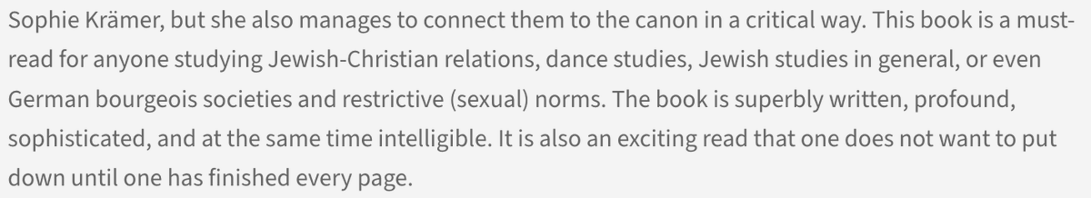 Thanks to Viktoria Pötzl for reviewing my 'must-read' @stanfordpress book 'It Could Lead to Dancing' in Feminist German Studies (@womeningerman). Prof Pötzl writes: 'The book is superbly written, profound, sophisticated, and at the same time intelligible.' muse.jhu.edu/article/917813