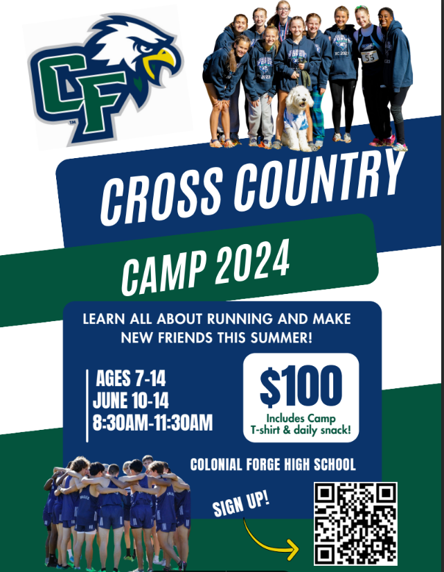 Cross Country Summer Camp:  Learn all about running and make new friends, ages 7-14, June 10-14