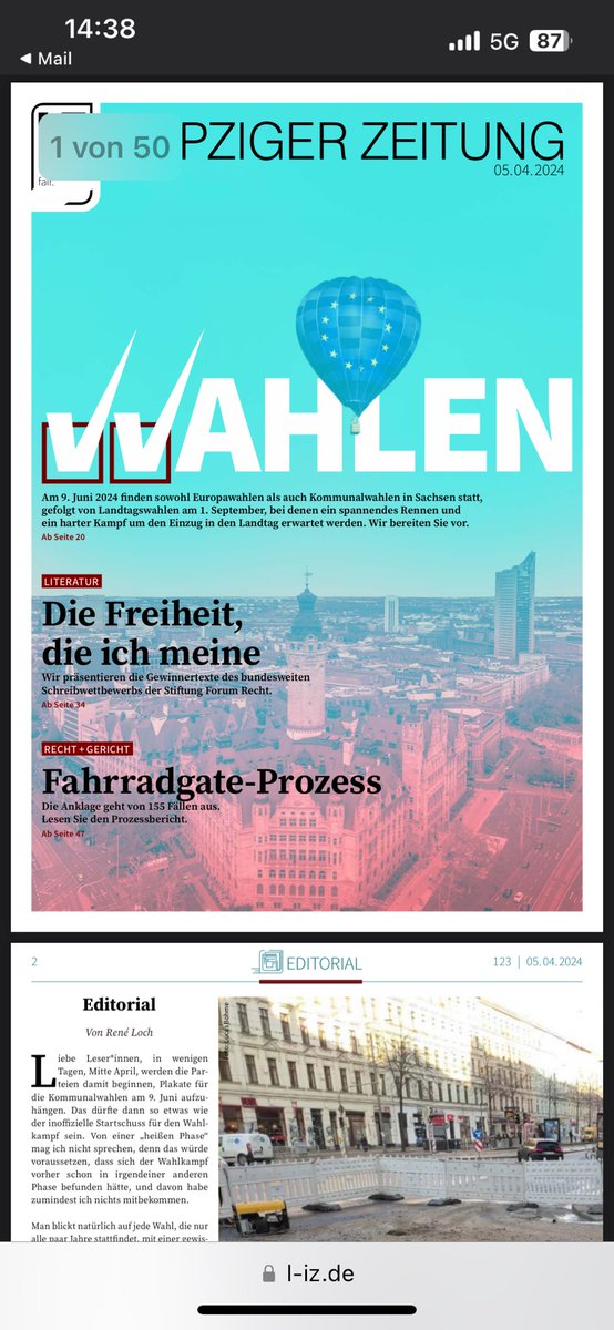 Unseren Abonnenten und Unterstützerinnen sei Dank ist die nächste Ausgabe des LZ-Magazin erschienen 🥰 Hier for free zu lesen: l-iz.de/wp-content/upl… #Medien #Sachsen #Leipzig