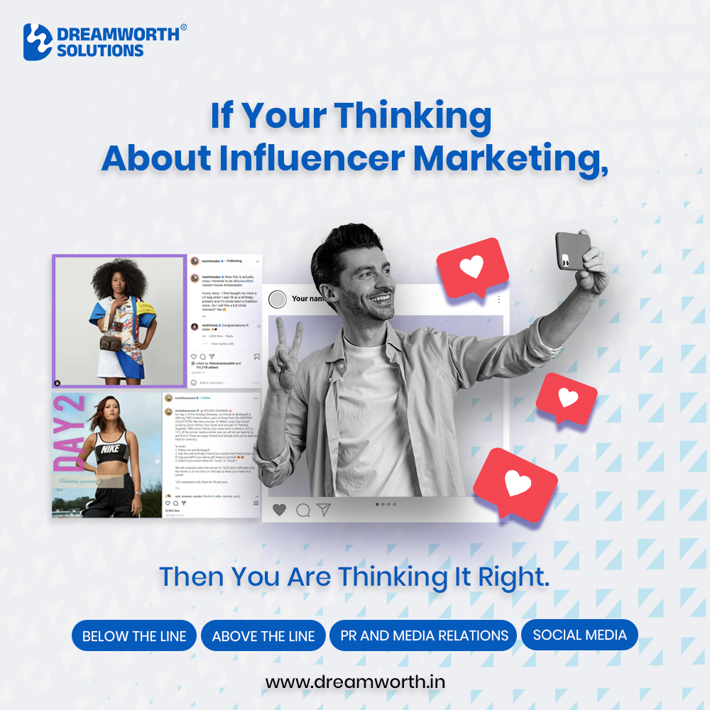 Looking to boost your brand with influencer marketing? Check out DREAMWORTH® Solutions for services in PR, media relations, social media, and more. Visit dreamworth.in for more info. #influencermarketing #branding #MarketingStrategy #digitalmarketingagency