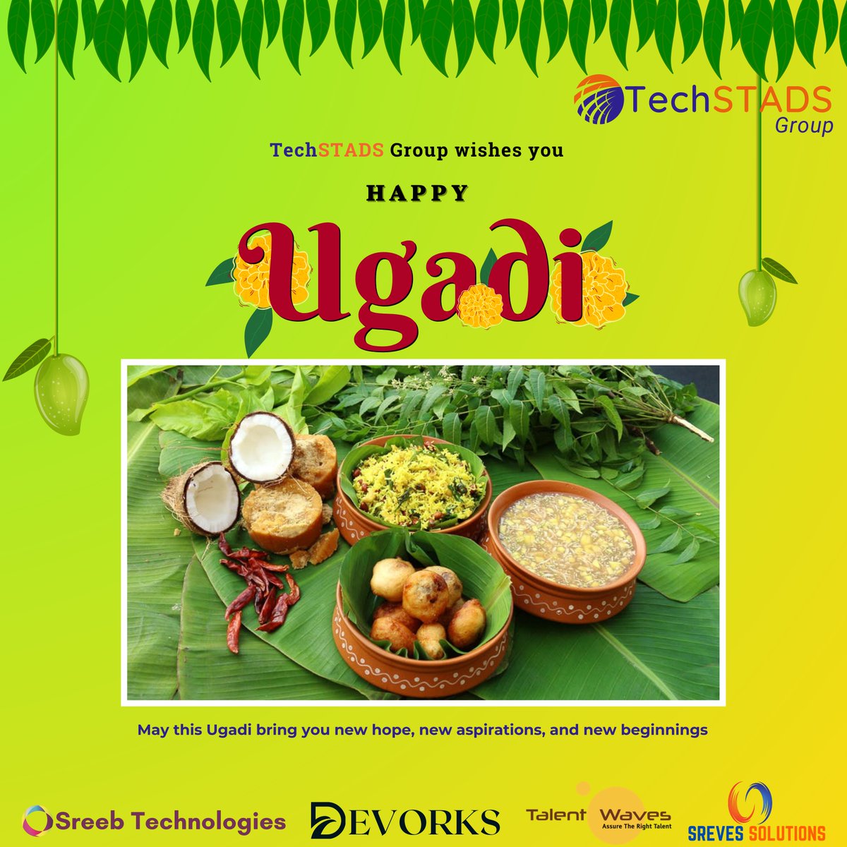 Devorks1's tweet image. Happy Ugadi from Techstads! Wishing you joy, prosperity, and success on this auspicious occasion. 🌟 

#TechstadsUgadi