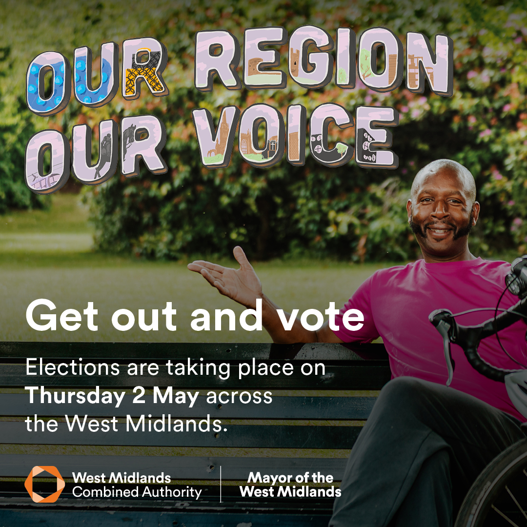 Make your voice heard. Get out and vote in the elections on Thursday 2 May. #OurRegionOurVoice wmca.org.uk/vote/?utm_sour…