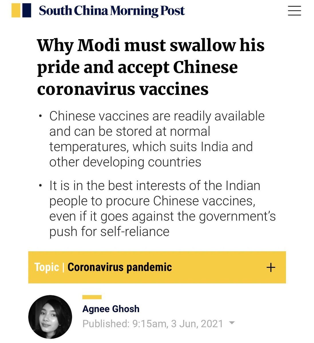 Remember how these vultures disguised as neutral journalists peddled Chinese vaccines