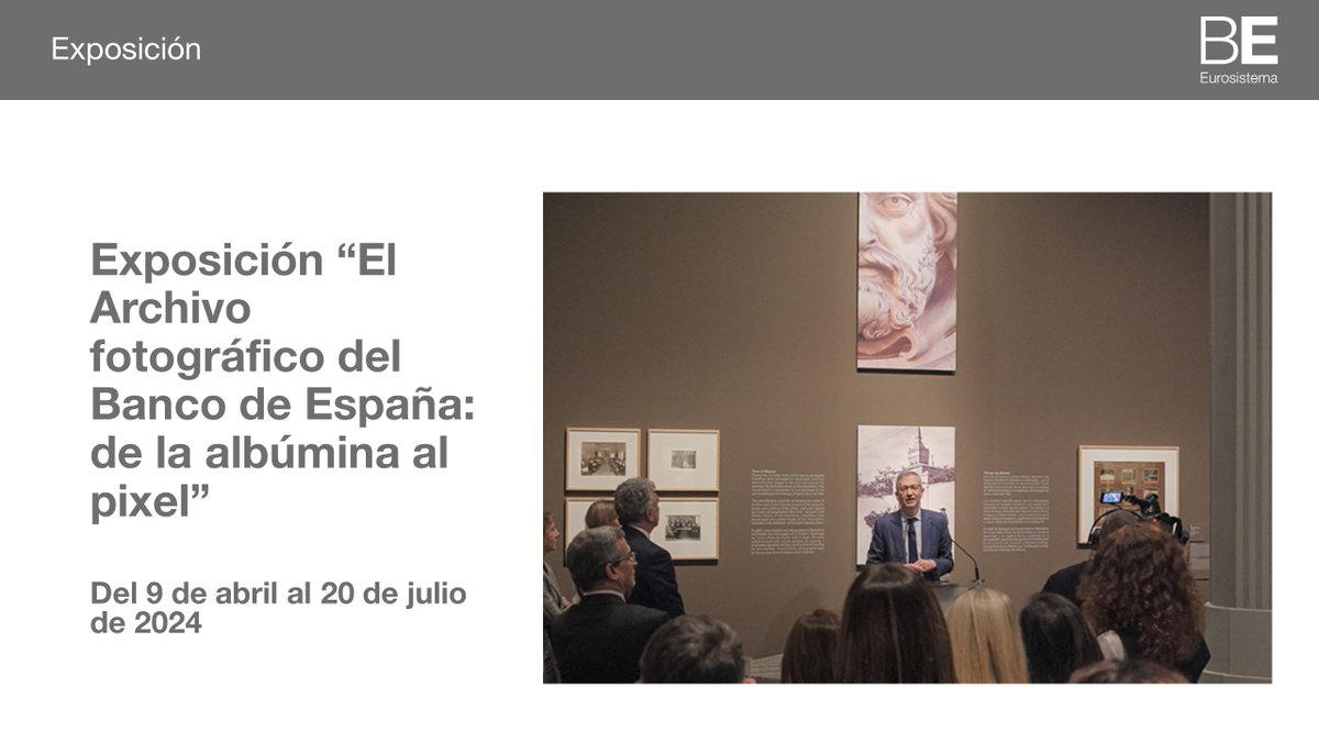 El gobernador #bdeHdeCos ha inaugurado la exposición sobre el archivo fotográfico del @BancoDeEspana. Recorre nuestra historia desde el siglo XIX a través del patrimonio fotográfico de la institución. Planifica tu visita aquí bde.es/wbe/es/exposic… #bdeArchivo #bdeExposición