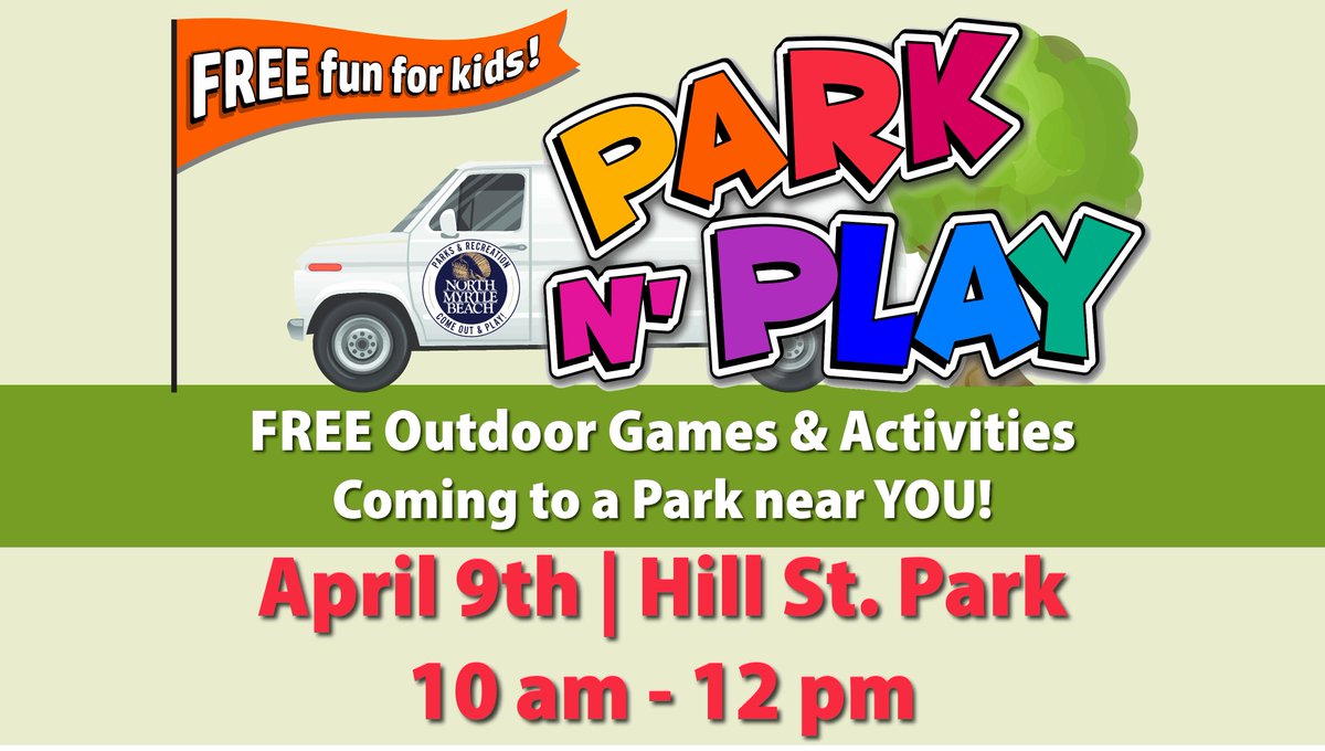 Visit Hill Street Park on Tuesday, April 9 from 10 AM to 12 PM for Park N' Play ☀️ Park N' Play provides free outdoor games and activities for kids - Don't miss out on the fun!