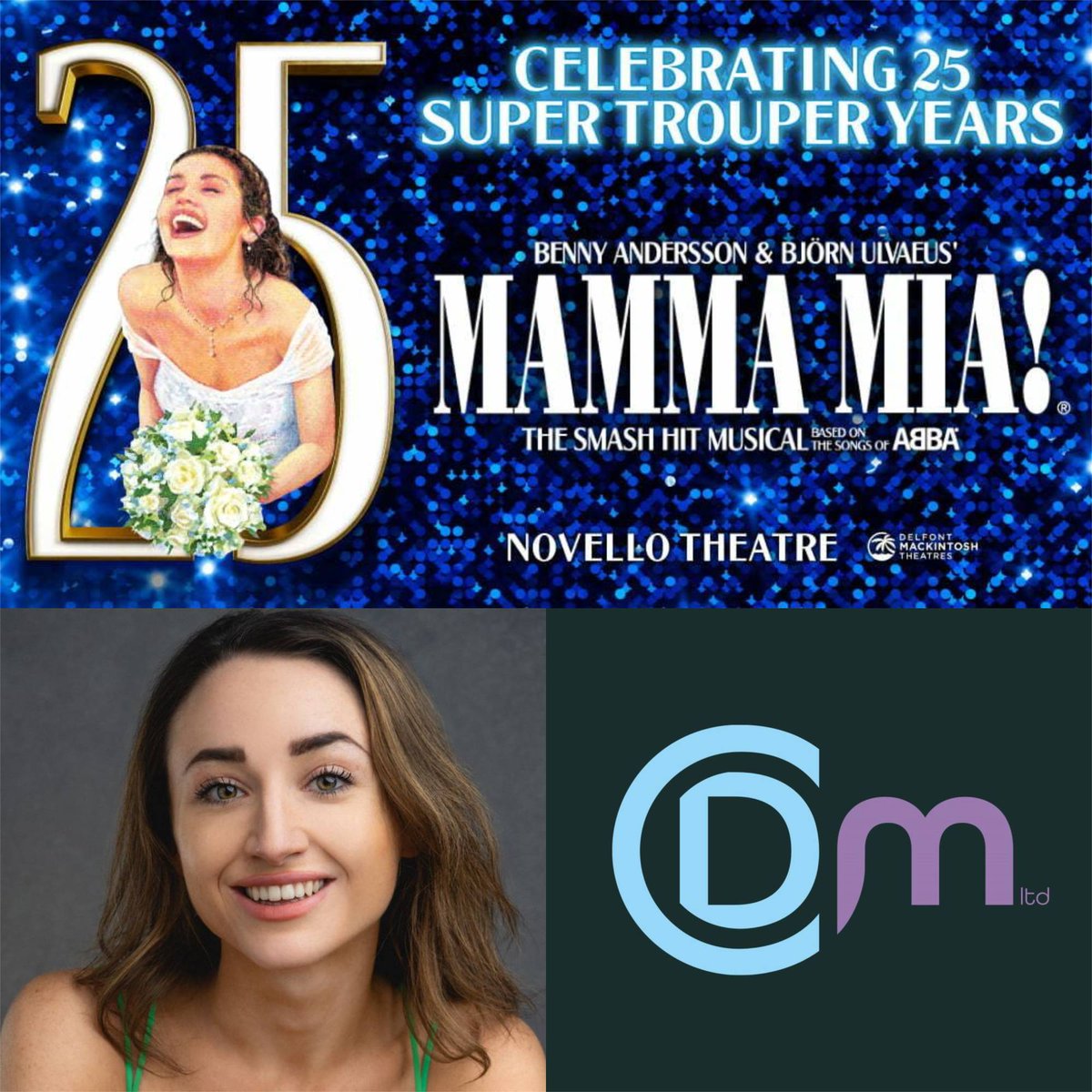Congratulations Mamma Mia! for 25 'Super Trouper' years in London's West End. The production currently at the Novello Theatre features CDM client HAYLEY-JO MURPHY (@Hayleyjomurphy) as Ensemble/4th cover Tanya. @MammaMiaMusical