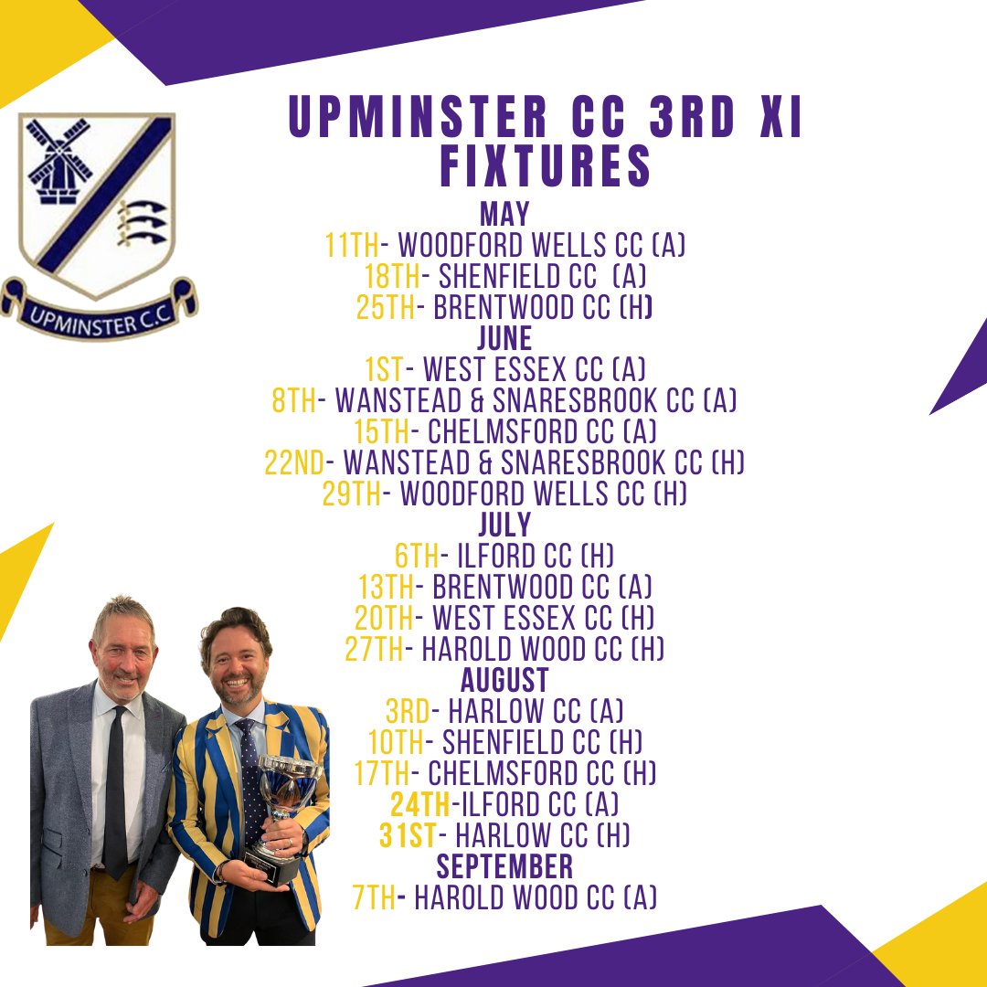 After winning the 3rd XI Premier Division last season, can they do it again? A very tough start for Dan Simpson and his team, with 5 of the first 6 games away from home. Good luck lads!