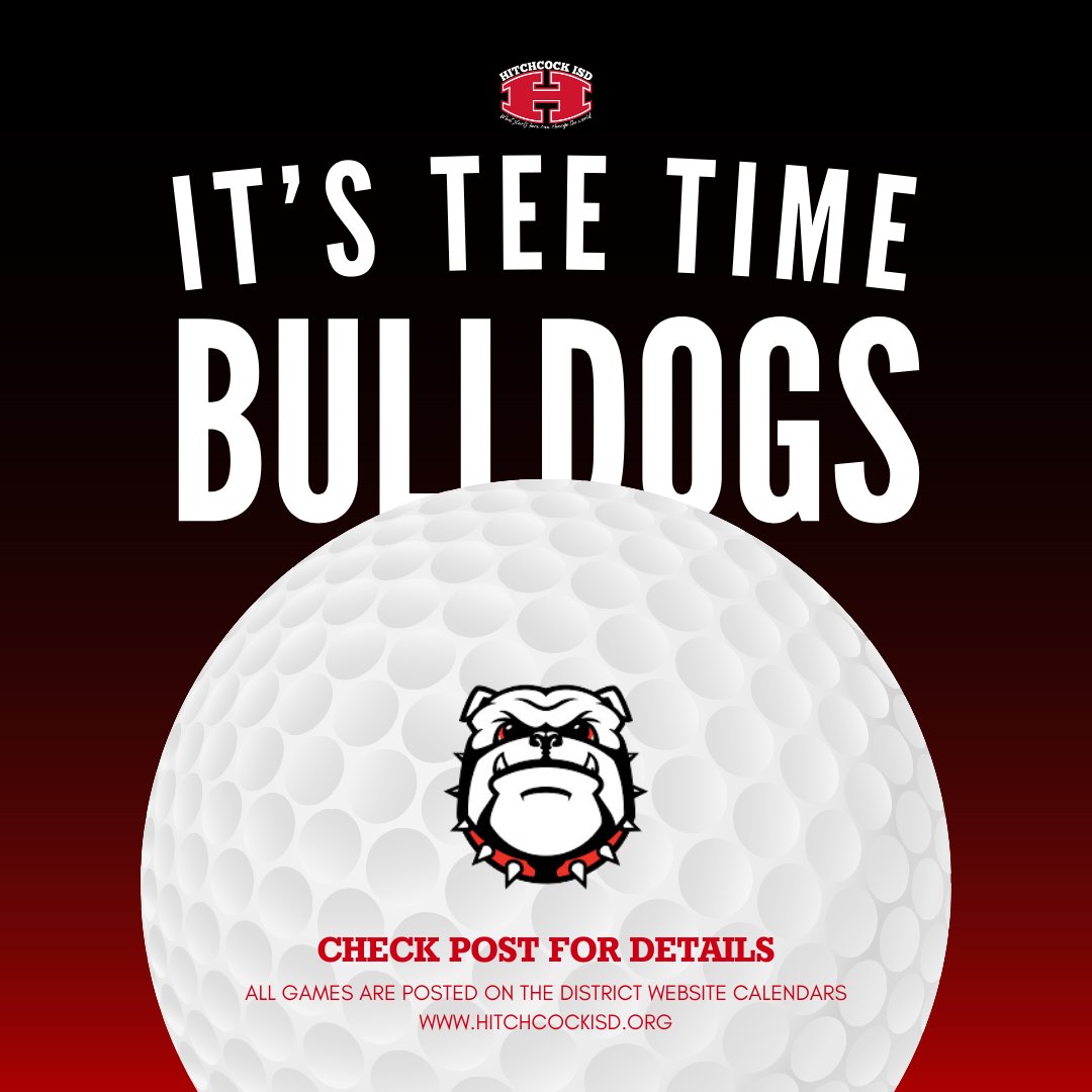 🏌️‍♂️ IT'S TEE TIME, GOLFERS! 🏌️‍♂️Our boys and girls golf team is hitting the links at the District Tournament today at Rio Colorado Golf Course in Bay City. Let's gather on the greens and putt our way to victory. Swing strong, Bulldogs! 🏌️‍♀️🏌️‍♂️