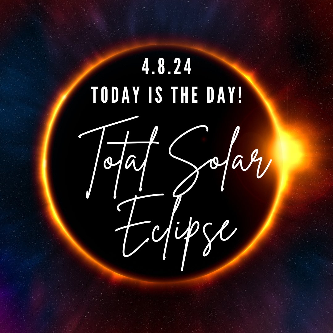 TODAY IS THE DAY! 🌞🌚🌎️ #TotalSolarEclipse ☀️ 4.8.24 🌐: eclipse-explorer.smce.nasa.gov If you are participating in a #NASASpaceGrant 🚀 event today, be sure to tag them and post your pics! 📸 ✅️ Remember to use official eclipse glasses for safety when viewing! 😎