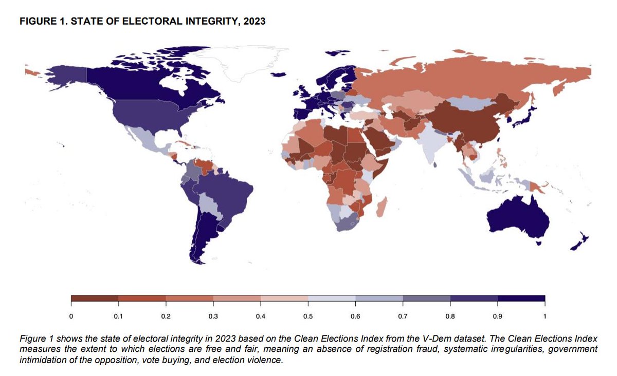 📢New report! Clean Elections Across the World More voters than ever in history will head to the polls this year. But more than half of the countries holding elections are experiencing a decline on democracy, posing a risk to election integrity. Read at shorturl.at/cCMW8