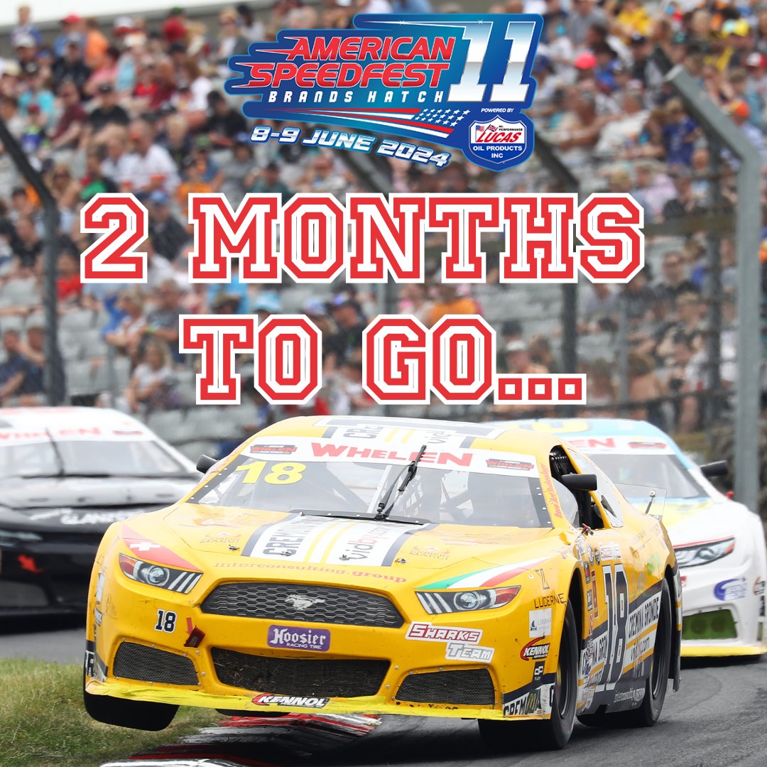 How long to go until American SpeedFest 11 powered by Lucas Oil? ** TWO MONTHS ONLY ** Tickets for 8/9 June available now 🤩 🎟 speedfest.co.uk