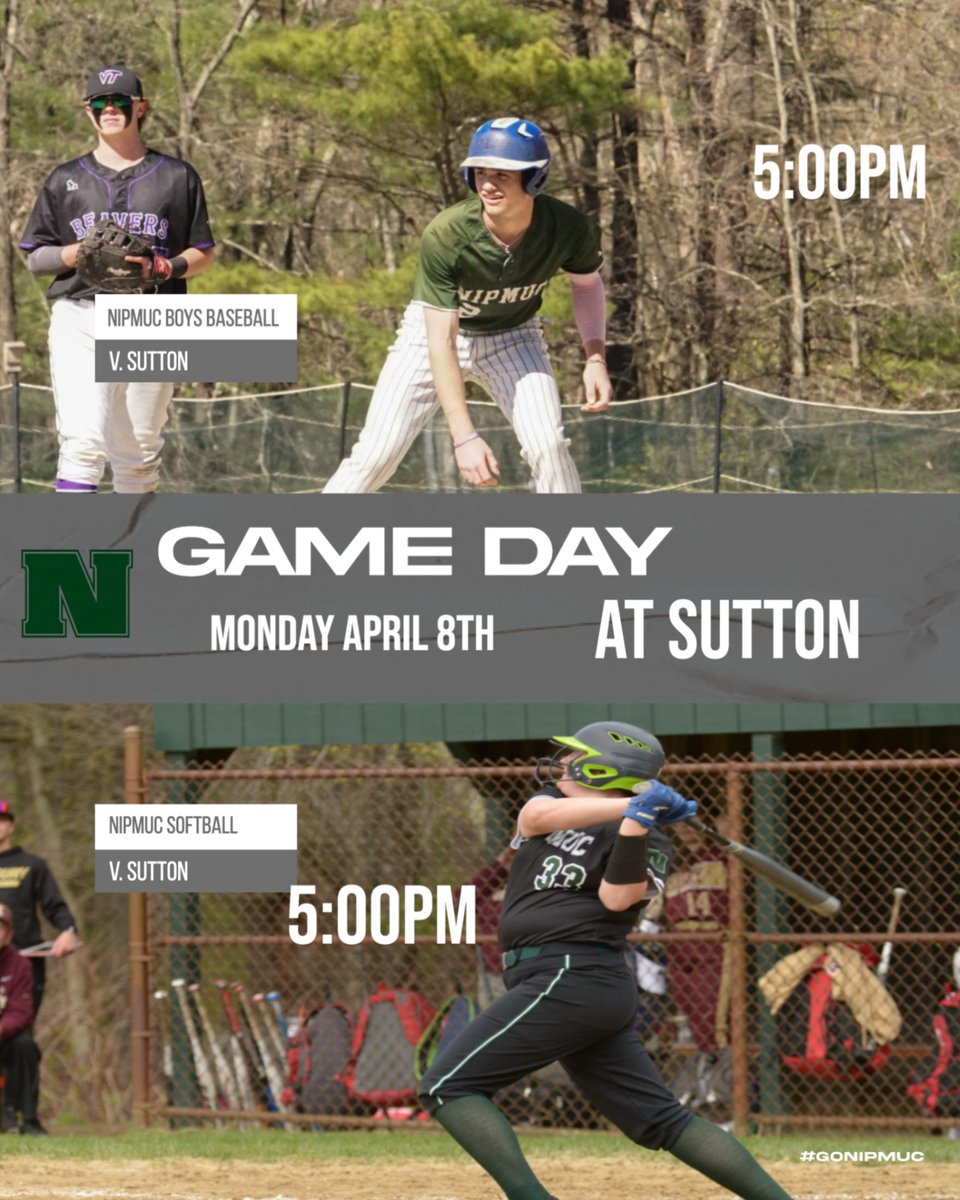Good luck to our baseball and softball teams today as they head to Sutton HS #gonipmuc