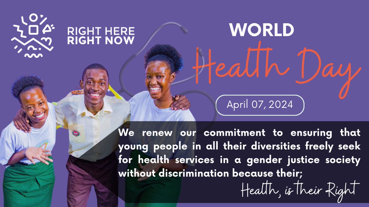 As the world continues to commemorate the #WorldHealthDay2024, #RightHereRightNow renews it’s commitment to ensuring that all young people in their diversities access sexual reproductive health services and information without discrimination. #SomethingNeedsToChange