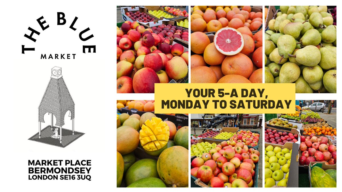 Almost all fruit and vegetables count towards your 5-A Day, so it may be easier than you think to get your recommended daily amount at Miloslav's Fruit & Veg stall in @TheBlueMarket . Open Monday to Saturday. Support traders at Bermondsey's local market London SE16 3UQ