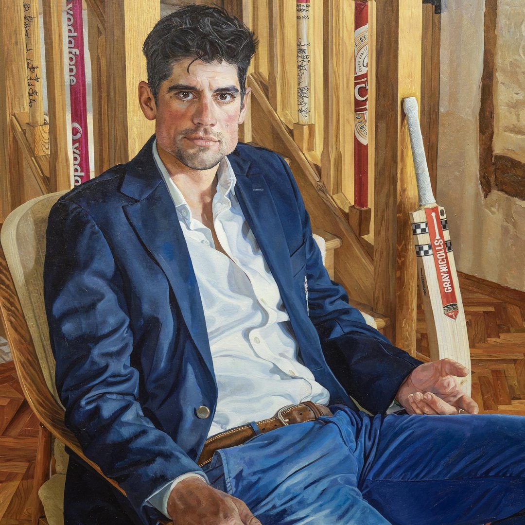 #OpeningSoon The Royal Society of Portrait Painters Annual Exhibition 2024. 🎨 Alastair Cook, former Captain of the England Test and One-Day International cricket teams. Commissioned by MCC Heritage & Collections Committee. By Alastair Adams PPRP.