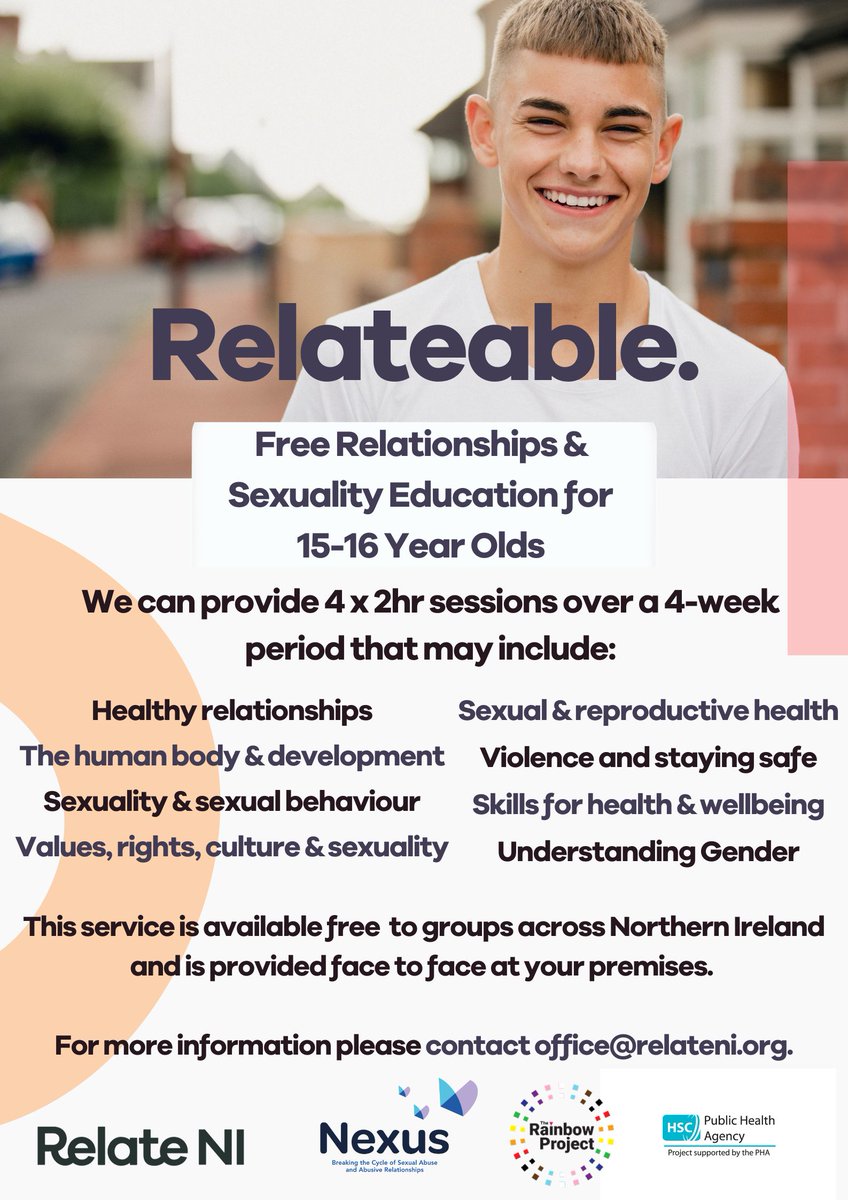 Calling community & youth groups in NI❗ 📣 It's your last chance to get booked in for our FREE Relationships & Sexuality Education (RSE) programme. Get in contact with us today👉 buff.ly/3LmAP5n @Nexus_NI @TRPNI