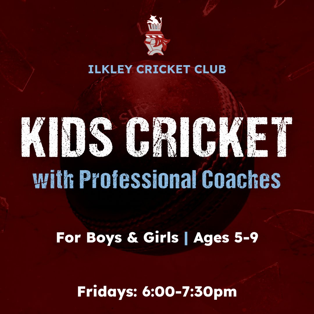 Registration is now open for Under 9's Cricket for Boys & Girls in 2024 with @IlkleyCC. Visit ilkleycc.co.uk to register Any questions, please email ilkleycc1850@gmail.com