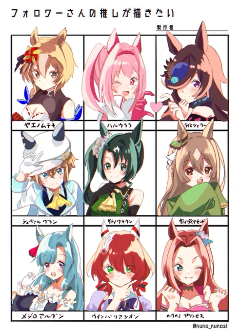 #フォロワーさんの推しが描きたい 
完成いたしました〜!みんな描いててとっても楽しかったです♡
リプありがとうございました〜!(ツリー下にももう一枚あります!) 