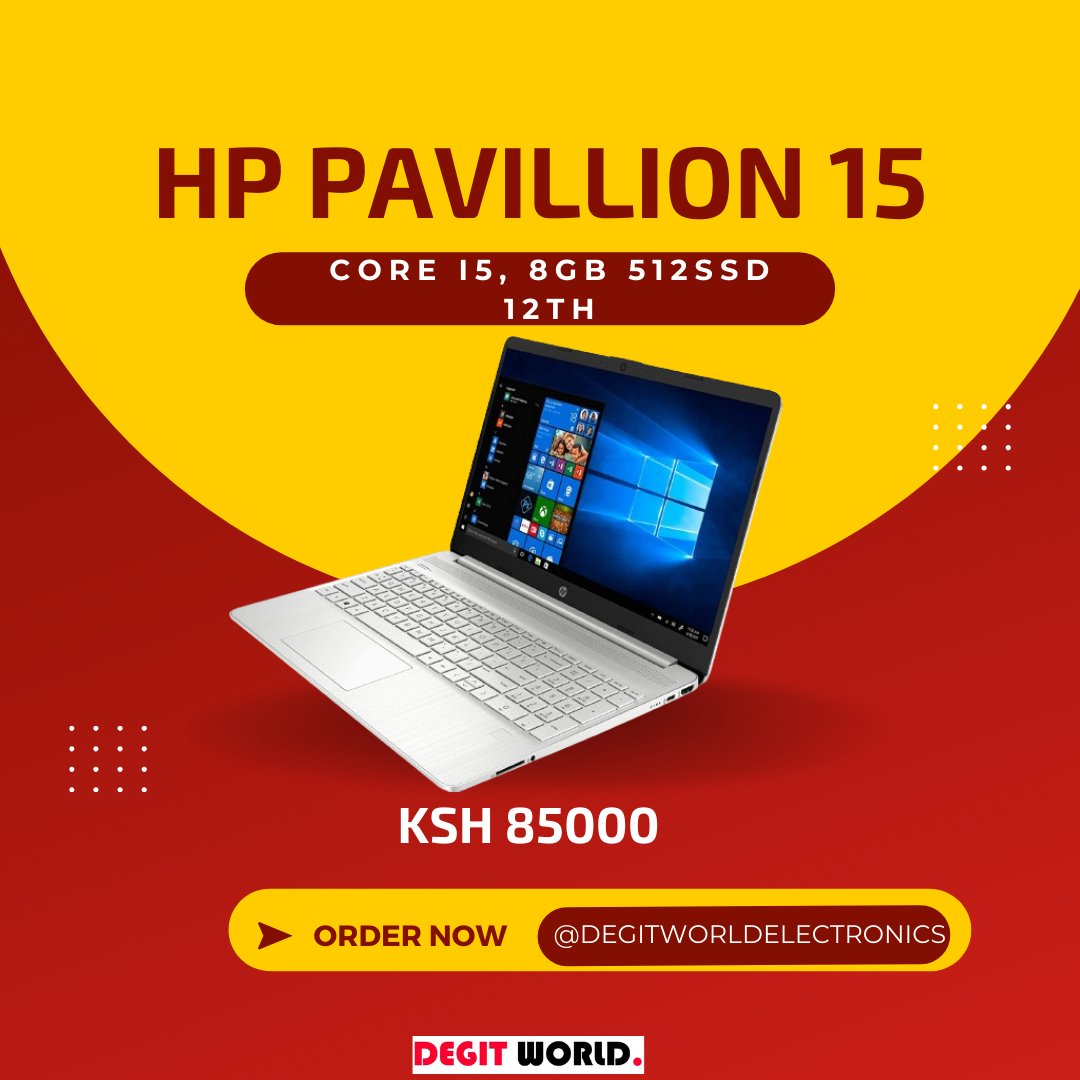 Why settle for ordinary when you can have extraordinary? Elevate your computing experience with the HP Pavilion 15, available now for KSH 85000. #degitworldelectronics #solareclips2024 #I&MBank #shs45 #djjoemfalme #Allanochieng #kalenjin #freebanktompesa #Cancer #prayforbayern