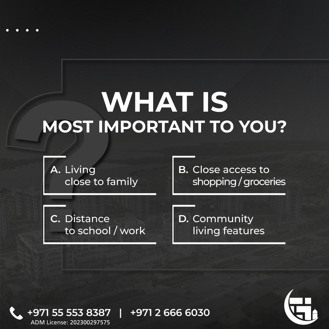 What is most important to you when looking for your dream home?🤨 Let us know in the comments section below #propertyinvestment #uaeproperties #sustainablehomes #sustainablehomesrealestate #abudhabi #propertyinvestment #uae #dubai #inabudhabi