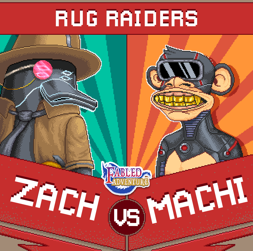 Rug Raiders ⚔

High quality memes, incentivized engagement &amp; unique gameplay. 

Yesterday we gave you the first sneak peak, but we're running this like nobody else has. 
There will be big gacha prizes, unique Heroes &amp; Ruggers that you recognize from all over crypto &amp; more. 

As