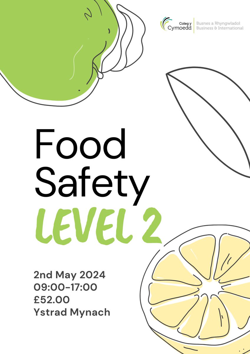 💡Did you know...

By law, all food handlers must receive the appropriate supervision and training in #FoodHygiene. Don't get caught out - book on our #FoodSafety Level 2 course today!

📅02/05/2024
👛£52
📌Ystrad Mynach

Email bis@cymoedd.ac.uk to join!

#FoodStandards