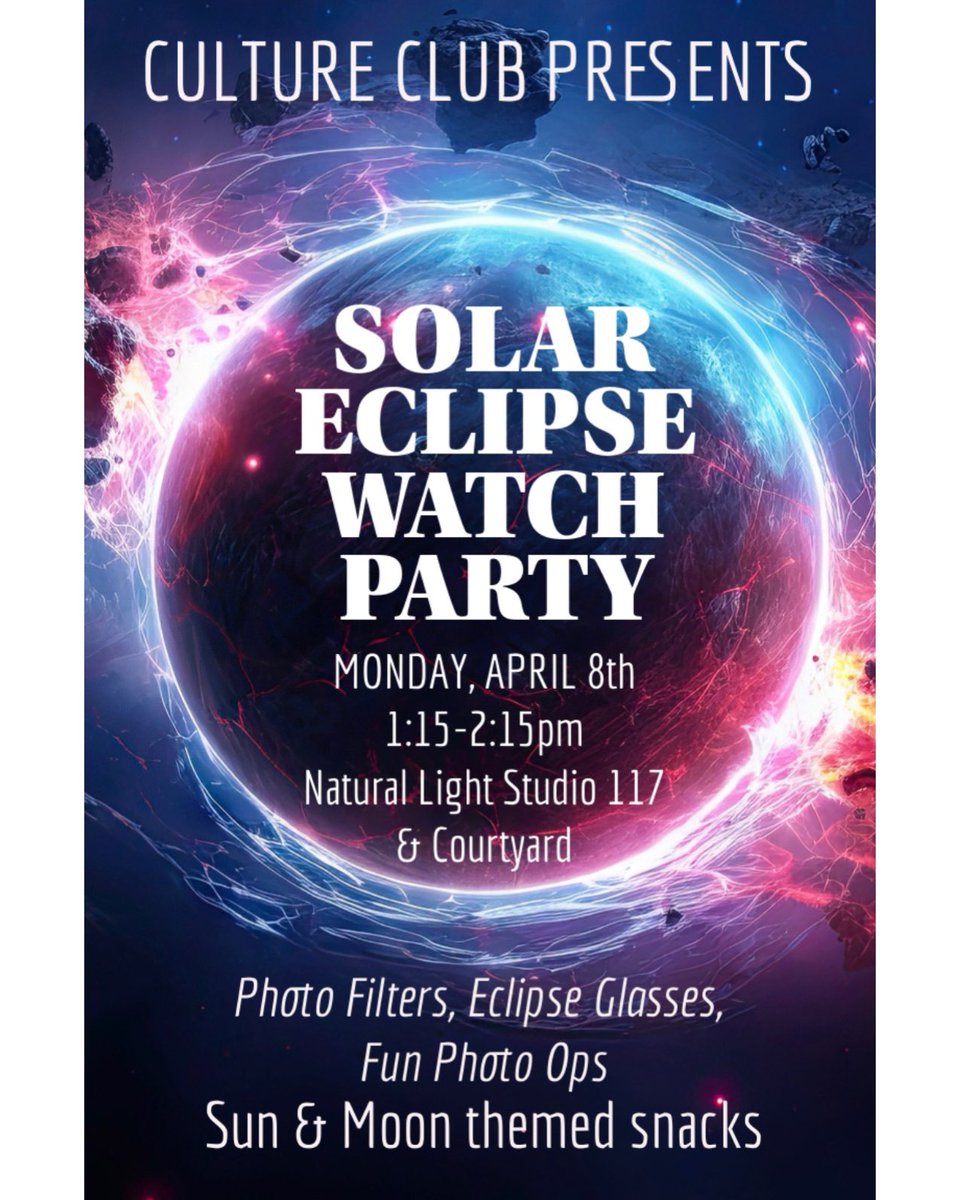 🌕🌔🌓🌒🌑🌘🌗🌖🌕 Join us in the Courtyard today to view the solar eclipse! The next eclipse won’t occur until 2045! PLEASE make sure to grab a pair of solar viewer glasses before the eclipse!