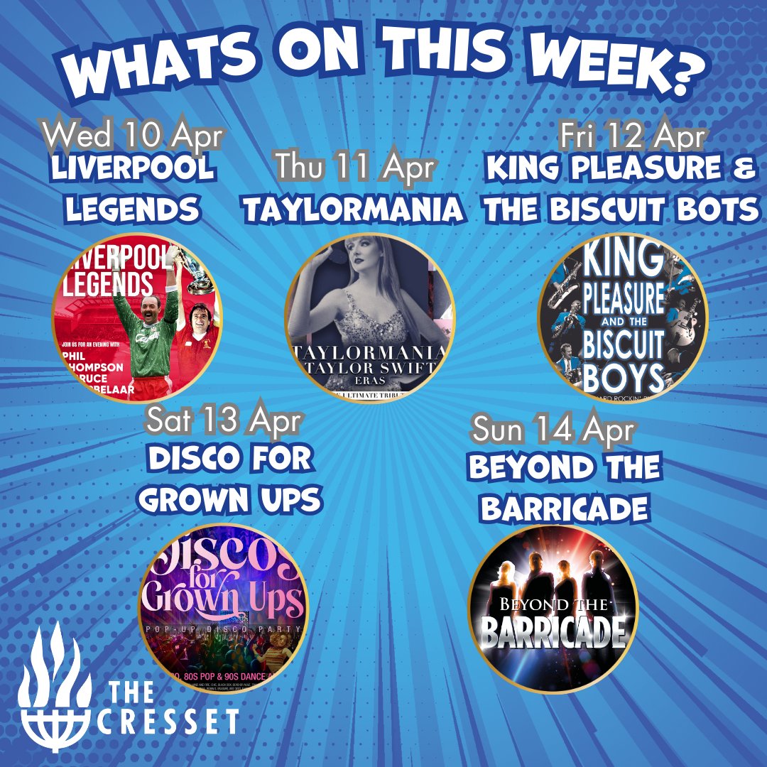 ✨What's On This Week?✨ We've truly got something for everyone this week - now's your chance to grab some last minute tickets! 🎟️ bit.ly/liverpool-lege… 🎟️ bit.ly/taylormania-24 🎟️ bit.ly/king-pleasure-… 🎟️ bit.ly/disco-for-grow… 🎟️ bit.ly/barricade-24