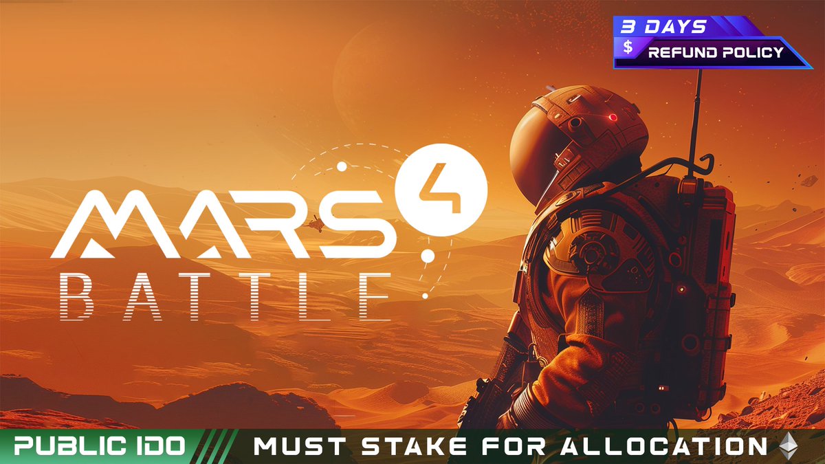 enjinstarter's tweet photo. 🚀 Announcing the @mars4_me IDO! 🎮
Dive into the Martian terrain with a game that's reshaping multiplayer shooters. Powered by Unreal Engine 5.1, get ready for a new era of gaming. 🌌
📅 Key Dates:
Register Interest: 8/4, 1PM UTC
IDO GAP: 11/4, 1PM UTC
FCFS Round: 15/4, 1PM UTC
TGE: 16/4, 1PM UTC
🔥 Dynamic maps, tactical battles, and community-driven creation await. Be part of the revolution! #MarsBattle #IDO #BlockchainGaming
🔗 Details & Registration: https://t.co/Y3awfjiQIR