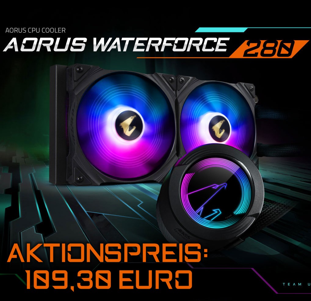 AORUS_DE's tweet photo. Die #AORUS #WATERFORCE 280 gibt es aktuell bei Cyberport für 109.90 Euro - Du sparst 49 Euro zum UVP.
Zum Angebot: https://t.co/yxxldRpJMk https://t.co/1haWgpd8aD