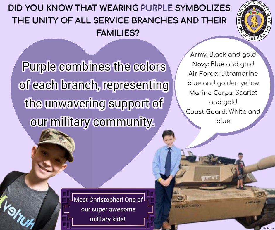 April is the Month of the Military Child! 📷 Let's come together to honor our military kids' incredible resilience and strength. Join us in celebrating our brave military children this April by wearing purple and showing your support! Say hi to Christopher #MilitaryKids