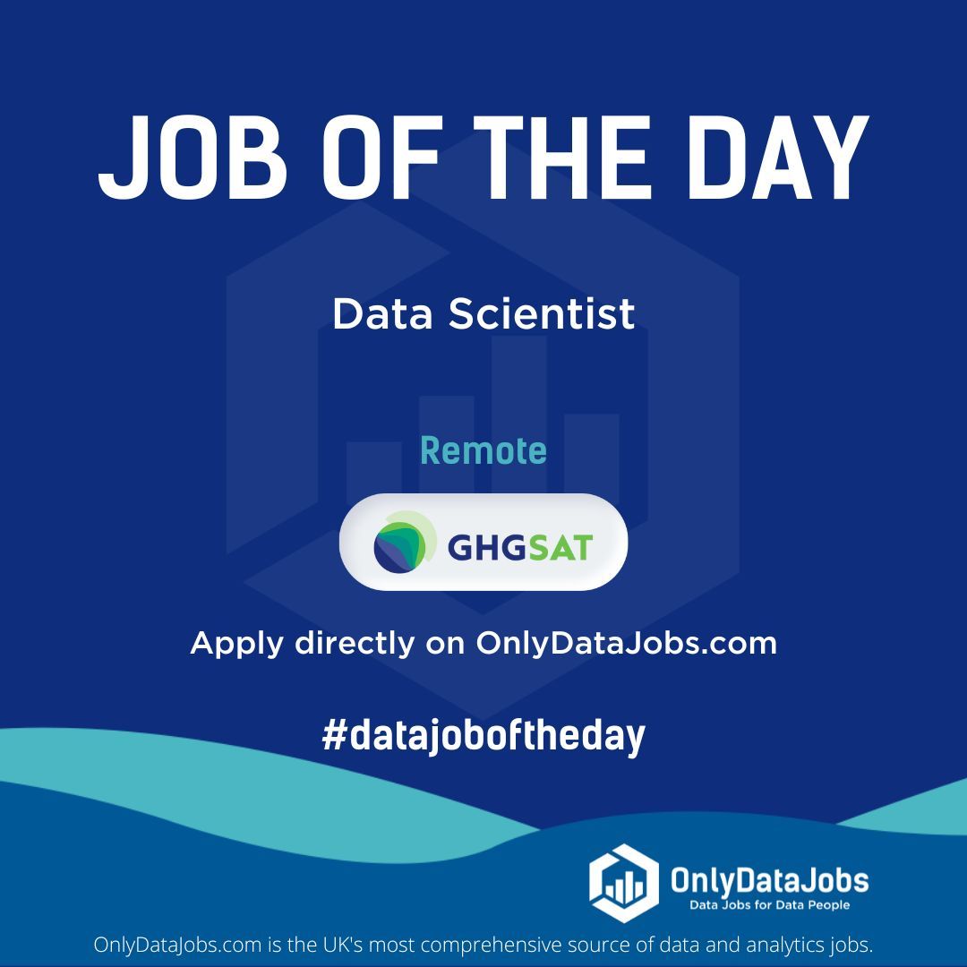 GHGSat is HIRING NOW for a Data Scientist - Remote. Our view at OnlyDataJobs: Join GHGSat as a Data Scientist, leading innovative solutions in environmental monitoring. Apply directly on buff.ly/3U6G29c or on buff.ly/3J7H4Jf!