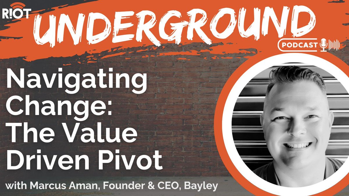 Sometimes in business you have to pivot when the current strategy is not delivering the desired results. Tune in to the latest episode of the RIoT Underground as we dive into the art of pivoting with Marcus Aman, Founder & CEO of Bayley. Listen Here: buff.ly/3TN8RWI